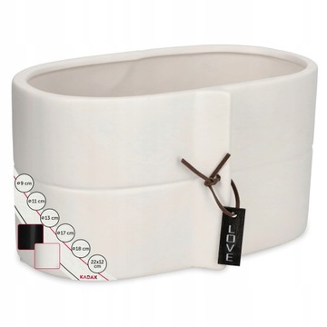 DONICZKA OSŁONKA DONICA CERAMICZNA KOLORY 22x12CM