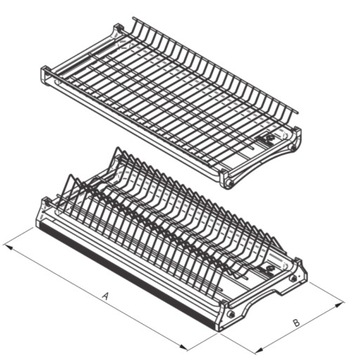 REJS 2 ГОРИЗОНТАЛЬНЫХ ПОДДОНА, ХРОМ, 60 СМ