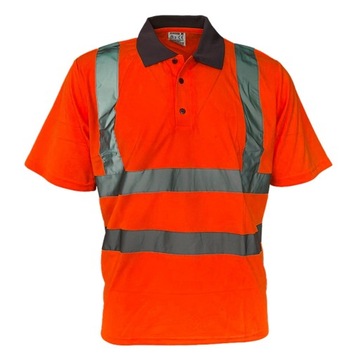 Рабочая ФУТБОЛКА POLO HI VIS REFLECTIVE БЫСТРОСЫХАЮЩАЯ оранжевая XXXL