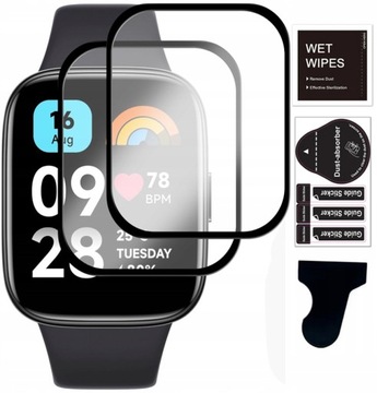 2X SZKŁO HYBRYDOWE 3D FOLIA DO XIAOMI REDMI WATCH 3 + ZESTAW INSTALACYJNY