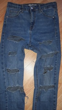 Spodnie damskie skinny jeans z dziurami W28L30