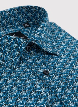 Granatowa koszula męska w niebieski wzór 100% bawełna PAKO LORENTE M