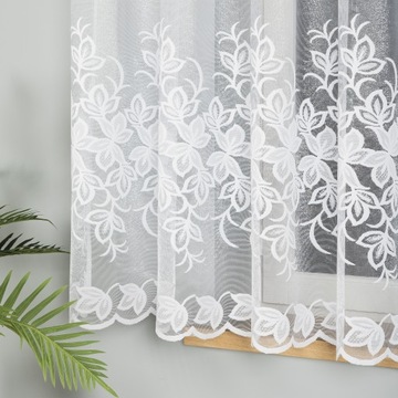 ГОТОВАЯ БЕЛАЯ ЖАККАРДОВАЯ ШТОРА БЕЗ ГЛАЖКИ ДЛЯ КУХНИ 400х160 ЛЯГУШКИ