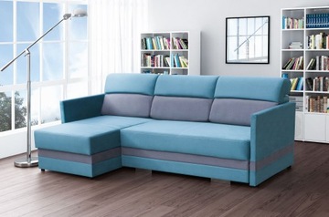 Narożnik z funkcją spania KOLIBER 220 cm, Rozkładany, Pojemnik, Rogówka