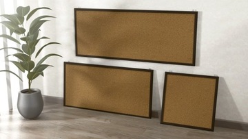 Tablica korkowa 100x40 cm rama drewniana lakierowana CZARNA + GRATIS