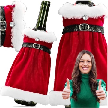 РОЖДЕСТВЕНСКИЙ ЧЕХОЛ ДЛЯ БУТЫЛКИ ВИНА РОЖДЕСТВЕНСКАЯ ОДЕЖДА НА РОЖДЕСТВО