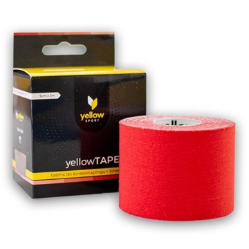 YellowTAPE Taśma do kinesiotapingu Tejpy Czerwony