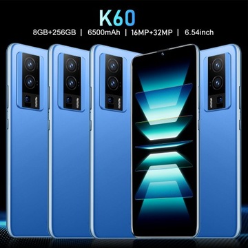 K60 Waterdrop Screen разблокировал смартфон, сеть 4G 5G, двухдиапазонный WIFI 4A