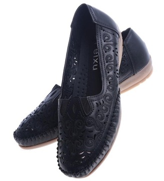 АЖУРНЫЕ ОСЕННИЕ ЧЕРНЫЕ ЖЕНСКИЕ ТУФЛИ 13631 38