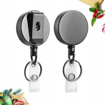 2 выдвижных ролика для держателей идентификационных бейджей из металла.