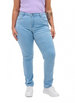 BŁĘKITNE PROSTE SPODNIE JEANSY ZIZZI PLUS SIZE 305B N82 56