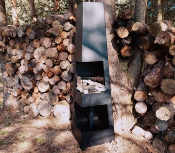 Угловой садовый биокамин FOREST, отдельно стоящий XL