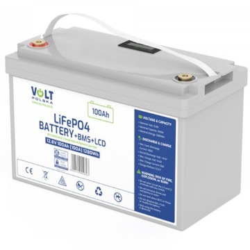 AKUMULATOR LiFePO4 12,8V 100 Ah (100A) + LCD + BMS + BEZPIECZNIK GRATIS