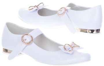BUTY OBUWIE KOMUNIJNE BALERINKI 813 DZIEWCZĘCE 38