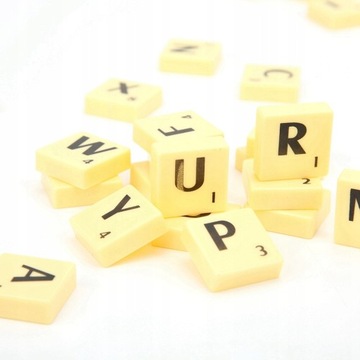 LITERY ALFABET LITERKI DREWNIANE SCRABBLE
