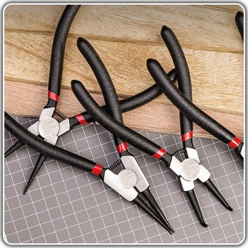 Набор плоскогубцев для колец Seger, 7 дюймов, 180 мм, 4 элемента, прямые, изогнутые