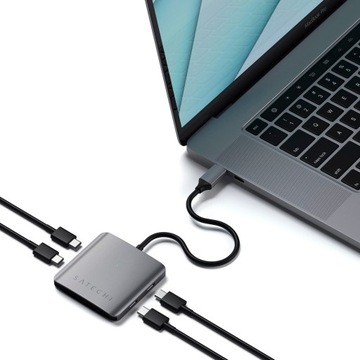 4-портовый концентратор USB-C Satechi — концентратор USB-C (4x USB-C) (серый космос)