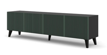 Szafka RTV Ravenna F 200 cm 4D czarny zielony FPCZ