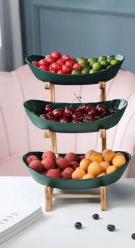 БАМБУКОВАЯ ПОДСТАВКА ДЛЯ ФРУКТОВ, 2-ЯСОВАЯ ТАРЕЛКА, 3 ЧАШКИ, ПОДДОН, КУХОННЫЙ ОРГАНАЙЗЕР