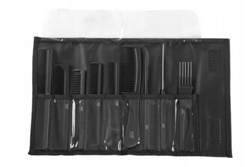 FOX BLACK Komplet grzebieni fryzjerskich 9szt Etui