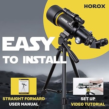 TELESKOP HOROX 70/400mm REFRAKTOR TRIPOD ADAPTER PLECAK BEZ PUDEŁKA