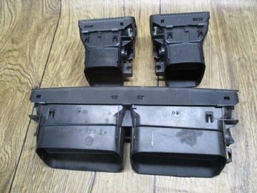 VW PASSAT B5 97-05 КОМПЛЕКТ РЕШЕТКИ ВЕНТИЛЯЦИОННОЙ ПАНЕЛИ, ЦЕНТРАЛЬНЫЙ ГРАФИТ / СЕРЫЙ