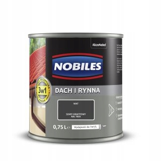 Farba NOBILES Dach i Rynna 0,75L Szary grafitowy na ocynk