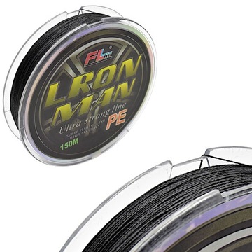 czarna PLECIONKA WĘDKARSKA LRON MAN 150m PRO FL 0,25mm 20,2kg