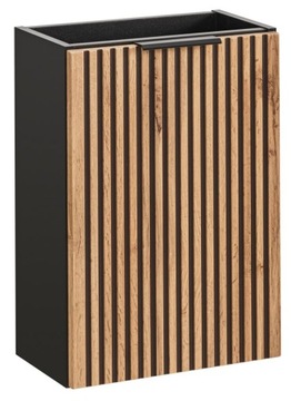 WISZĄCA Szafka do Łazienki CZARNA 40 cm RYFLOWANA