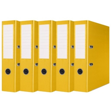 Segregator Biurowy A4 z Dźwignią Okucie 75mm Żółty x5