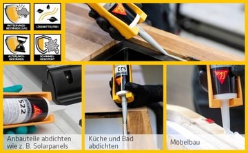 SIKAFLEX 522 BIAŁY KLEJ USZCZELNIACZ KAMPER PRZYCZEPA ODPORNY NA UV PLEŚNIE