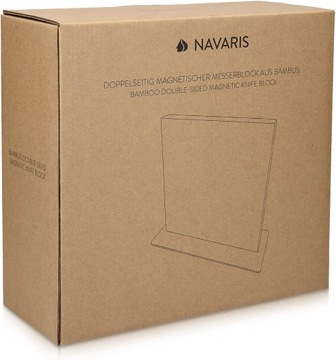 ДВУХСТОРОННИЙ МАГНИТНЫЙ ДЕРЖАТЕЛЬ НОЖЕЙ бамбук NAVARIS BASE 25x23x10