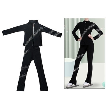 Elastyczny strój do jazdy na łyżwach, spodnie do łyżwiarstwa figurowego, zestaw kurtek treningowych 160