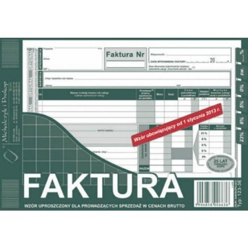 123-3E Faktura VAT A5 brutto uproszczona (poziom)