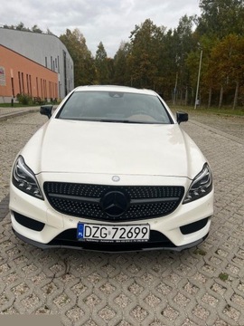 Mercedes CLS W218 Coupe Facelifting 500 408KM 2017 Mercedes CLS 550 4-Matic 9G-Tronic Pakiet stylistyczny AMG Zadbany 2017r, zdjęcie 1