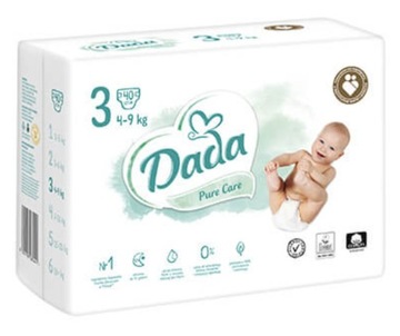 Pieluszki Dada 3 Pure Care Pampersy 4-9 kg 40 szt