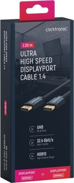 CLICKTRONIC Kabel DisplayPort dla graczy 1.4 8K 2m