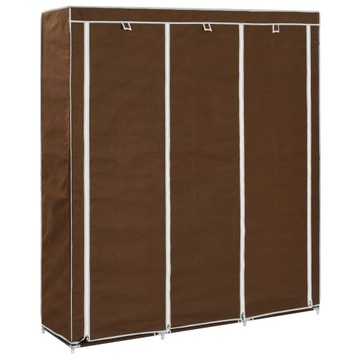 SZAFA Z PRZEGRODAMI I DRĄŻKAMI BRĄZOWA 150X45X175