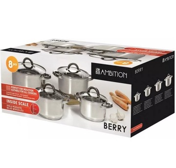 AMBITION 8 НАБОР КОРЗИН ИЗ НЕРЖАВЕЮЩЕЙ СТАЛИ BERRY НАБОР ИНДУКЦИИ