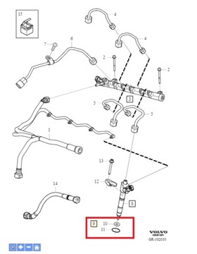 SADA ORINGU VSTŘIKOVAČE VOLVO S60 V60 V40