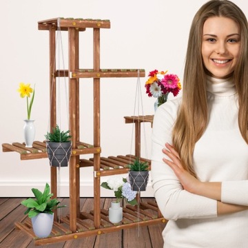 ДЕРЕВЯННАЯ ПОДСТАВКА ДЛЯ ЦВЕТОВ ПОДСТАВКА ДЛЯ ЦВЕТОВ ПОЛКА 113 см МНОГОУРОВНЕВАЯ