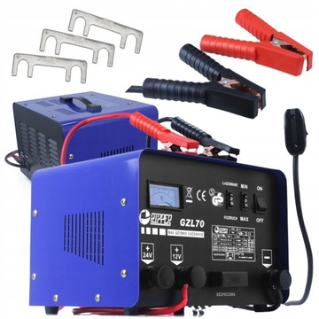 ВЫПРЯМИТЕЛЬ С ПУСКОВЫМ ЗАРЯДНЫМ УСТРОЙСТВОМ GZL-70 FAST CHARGE + ПУСК 12В/24В 500Ач