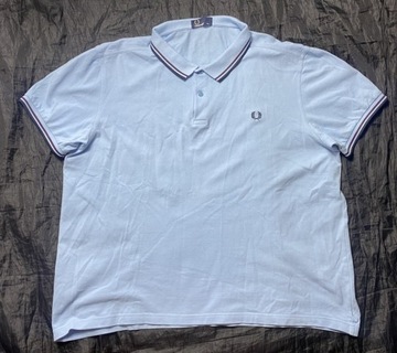 FRED PERRY ORYGINALNE BŁĘKITNE POLO T SHIRT / XXL