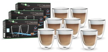 Szklanki termiczne borokrzemowe do cappuccino FilterLogic CFL-660 6+2 zest.