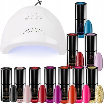 BOSKA NAILS 10x Lakier hybrydowy + LAMPA UV LED