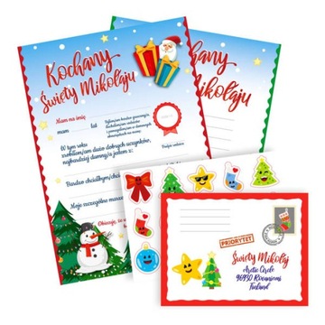 LIST DO ŚWIĘTEGO MIKOŁAJA GWIAZDORA A5 Z KOPERTĄ