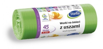 Worki na śmieci z uszami 45 l 20szt zielone