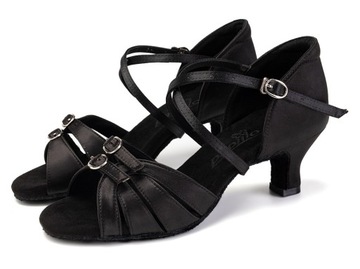 BUTY DO TAŃCA TANECZNE REGULOWANE CZARNE 7,5cm
