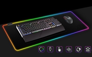 ИГРОВОЙ КОВРИК ДЛЯ МЫШИ со светодиодной подсветкой RGB, 7 ЦВЕТОВ