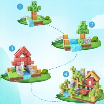 MINECRAFT БЛОКИ МАГНИТНЫЕ БЛОКИ КУБ 60 БЛОКОВ